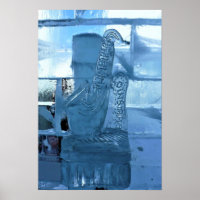 Saxophon Ice Sculpture, Quebec, Kanada