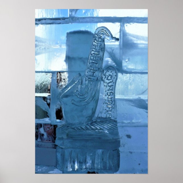 Saxophon Ice Sculpture, Quebec, Kanada Poster (Vorne)