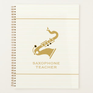 Saxophon-Illustration in Golden Glitzer Textur Planer