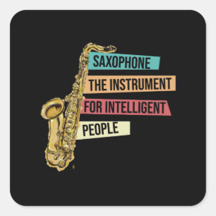 Saxophon-Instrument für intelligentes Quadratischer Aufkleber