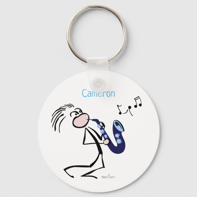 Saxophon Jazz Music Schlüsselanhänger (Vorderseite)