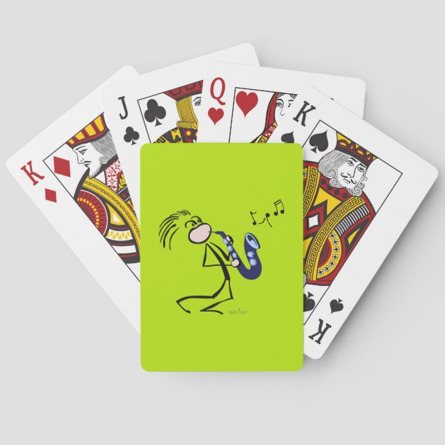 Saxophon Jazz Music Spielkarten (Rückseite)