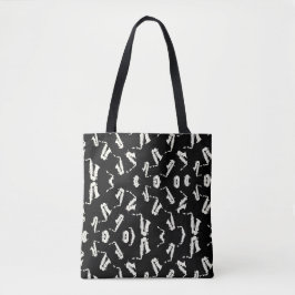 Saxophon Jazz Schwarz-Weiß-Muster Tasche