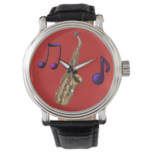 Saxophon Jazzumgebung Armbanduhr
