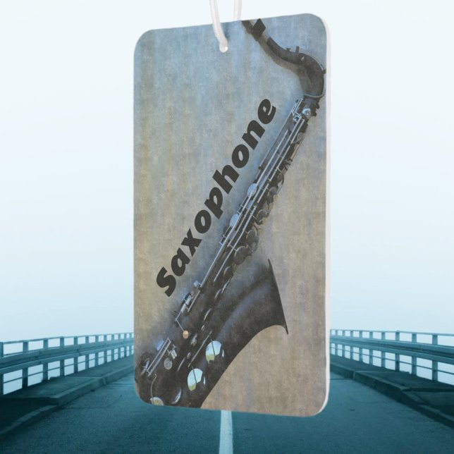 Saxophon Jazzy Saxy Blues individuell anpassbar Autolufterfrischer (Von Creator hochgeladen)