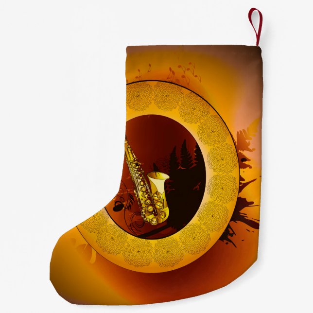 Saxophon Kleiner Weihnachtsstrumpf (Rückseite)