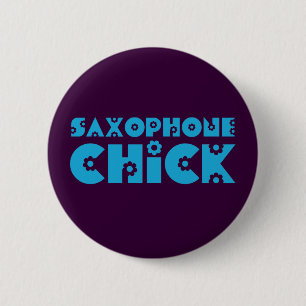 Saxophon-Küken Button