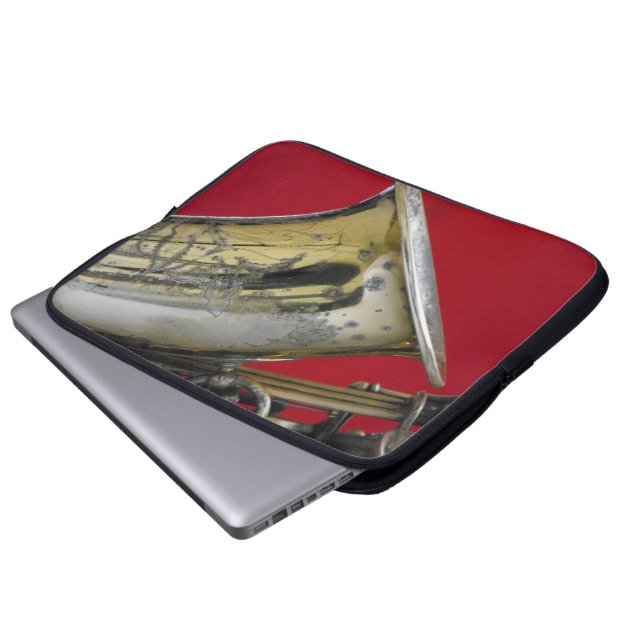 Saxophon Laptopschutzhülle (Vorne Knopf)