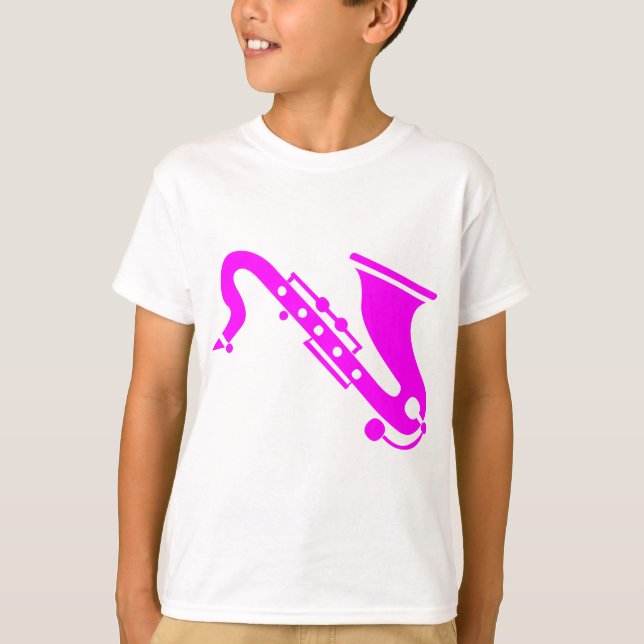 Saxophon - Magenta T-Shirt (Vorderseite)