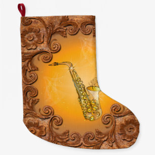Saxophon mit Grundgedanken Großer Weihnachtsstrumpf