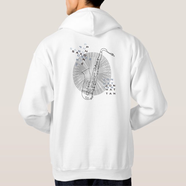 Saxophon Modern Graphic Saxophonist Jazz Festival Hoodie (Rückseite)