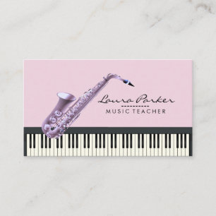 Saxophon Music Teacher Piano Keyboard Musiker Visitenkarte