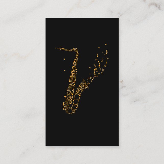 Saxophon Musical Notes Instrument Saxophonist Visitenkarte (Vorderseite)