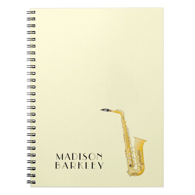Saxophon Musician Band Teacher Notebook Notizblock (Vorderseite)