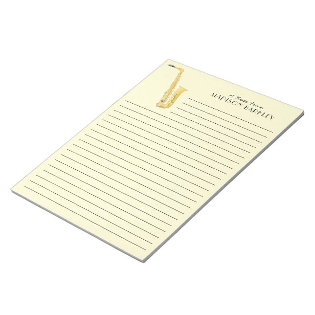 Saxophon Musician Band Teacher Notepad Notizblock (angewinkelt)