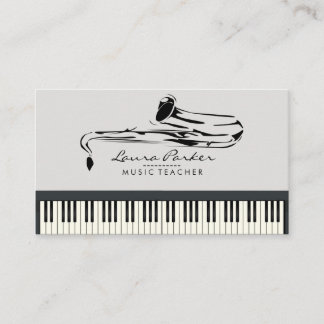 Saxophon-Musik-Lehrer-Klavier-Tastatur-Musiker Visitenkarte