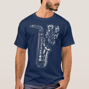 Saxophon Musiknoten Instrumentenmusiker Saxophon T-Shirt