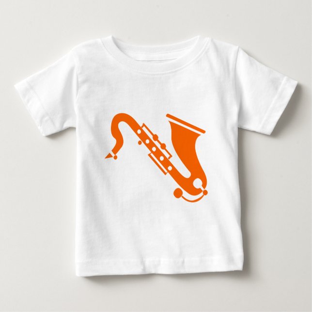 Saxophon - Orange Baby T-shirt (Vorderseite)