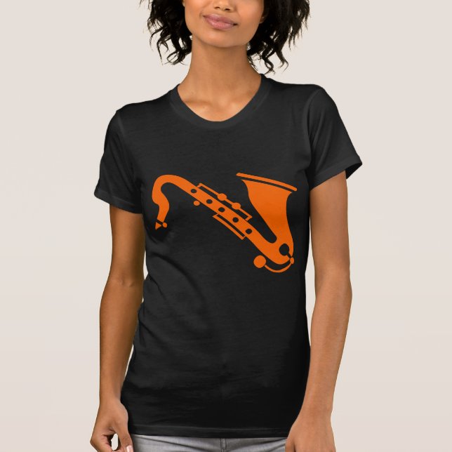 Saxophon - Orange T-Shirt (Vorderseite)
