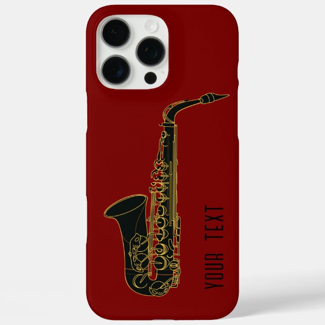 Saxophon - personalisierbar iPhone 16 pro max hülle (Rückseite)