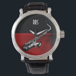 Saxophon Personalisiert Monogram Gift Watch Armbanduhr<br><div class="desc">Damit Sie die Initialen/den Namen des Empfängers personalisieren/anpassen können,  wählen Sie den idealen Schriftart,  die Farbe des Schriftartes oder löschen Sie ihn,  falls nicht erforderlich. Erhältlich in vielen verschiedenen Stilen & Farben.</div>