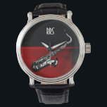 Saxophon Personalisiert Monogram Gift Watch Armbanduhr<br><div class="desc">Damit Sie die Initialen/den Namen des Empfängers personalisieren/anpassen können,  wählen Sie den idealen Schriftart,  die Farbe des Schriftartes oder löschen Sie ihn,  falls nicht erforderlich. Erhältlich in vielen verschiedenen Stilen & Farben.</div>