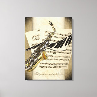 Saxophon & Piano Personalisierte Wand Leinwand