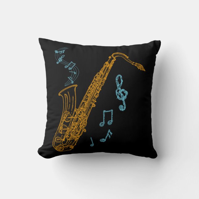 Saxophon Player Musiker Jazz Musik Kissen (Vorderseite)