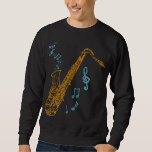 Saxophon Player Musiker Jazz Musik Sweatshirt