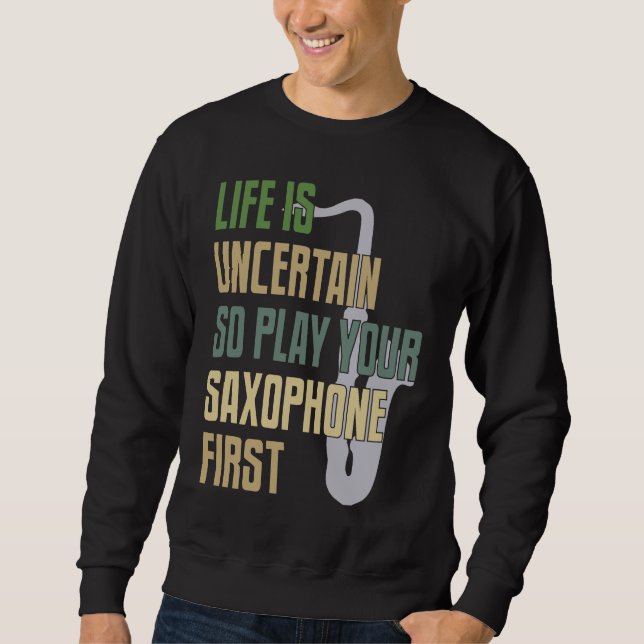 Saxophon Player Retro Style Sweatshirt (Vorderseite)