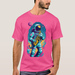 Saxophon Playing Astronaut Jazz Lover T-Shirt