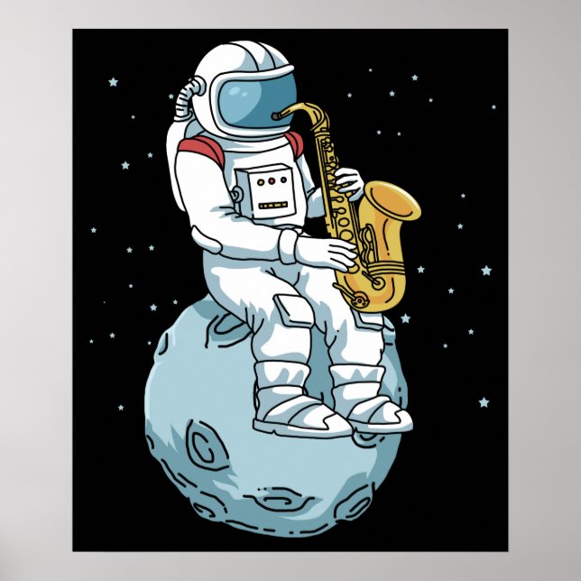 Saxophon Saxophonist gibt Jazzmusik Saxophon Poster (Vorne)