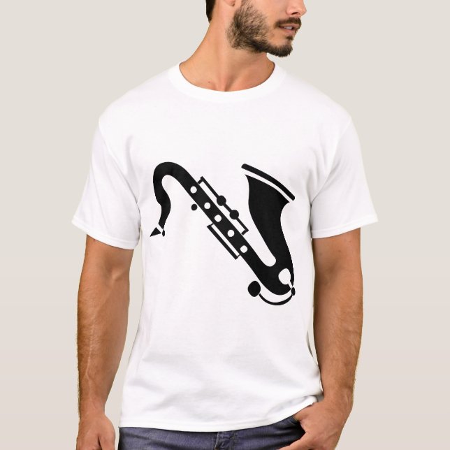 Saxophon - Schwarz T-Shirt (Vorderseite)