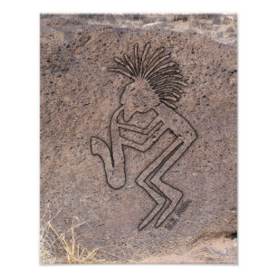 Saxophon-Spieler-Petroglyphe Fotodruck