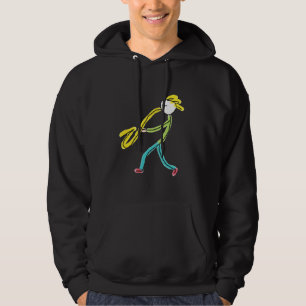 Saxophon-Strichmännchen Hoodie