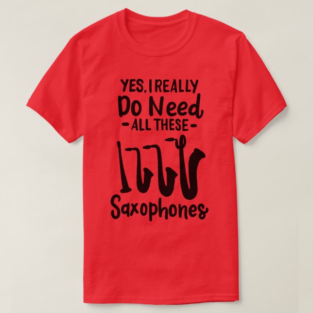 Saxophon Typen 2 T-Shirt (Design vorne)