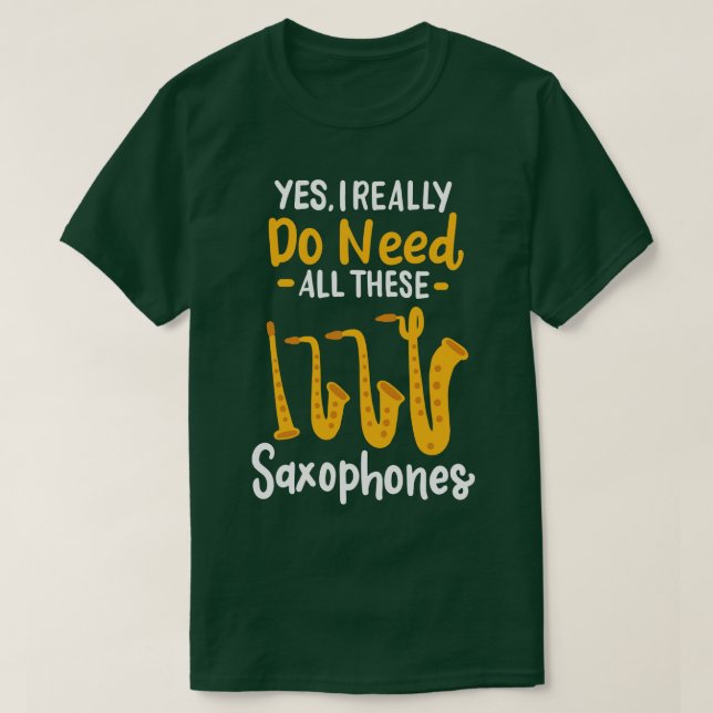 Saxophon Typen 3 T-Shirt (Design vorne)