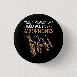 Saxophon-Typen Button