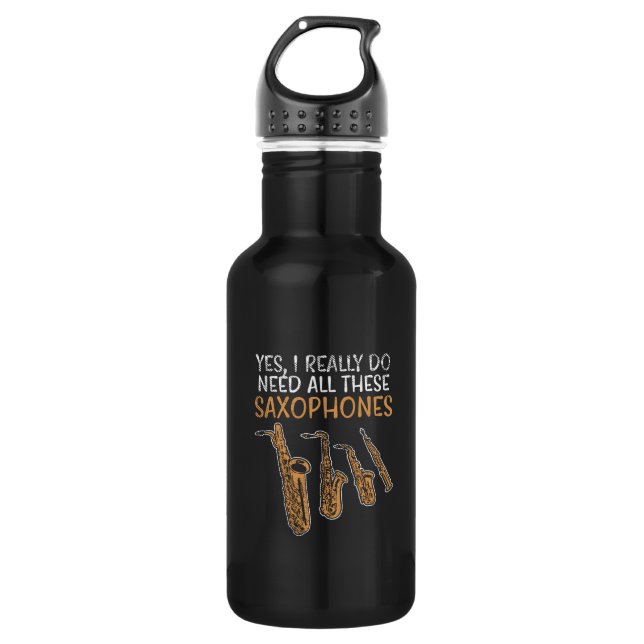 Saxophon-Typen Edelstahlflasche (Vorderseite)