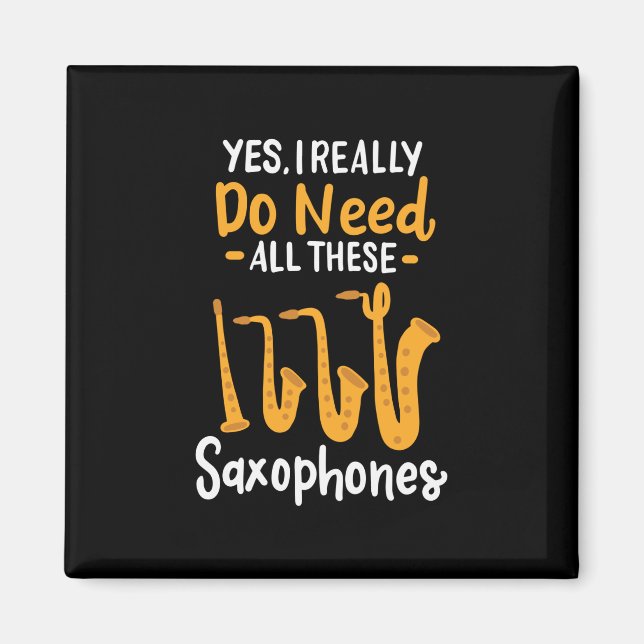 Saxophon-Typen Magnet (Vorne)