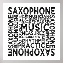 Saxophon Typografie Poster