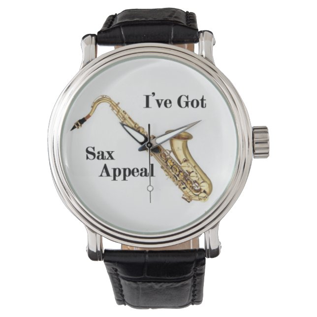 Saxophon-Uhr Armbanduhr (Vorderseite)