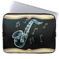 Saxophon und Musiknoten