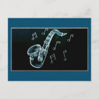Saxophon und Musiknoten