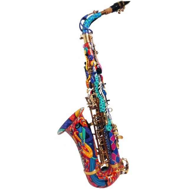 Saxophon-Verzierung, Fotoskulptur Ornament (Vorne)