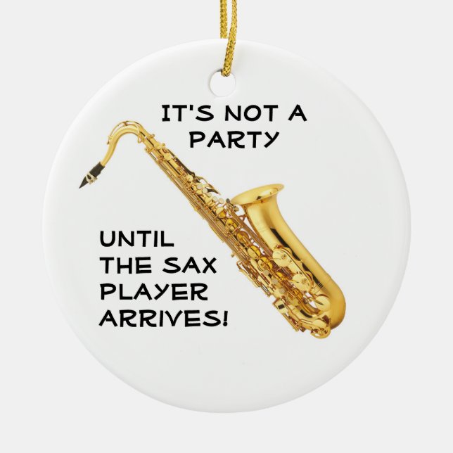 SAXOPHON Weihnachtsverzierung Keramik Ornament (Vorne)