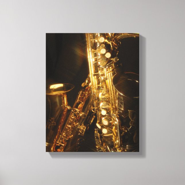 Saxophon Wrapped Canvas Print Leinwanddruck (Vorderseite)