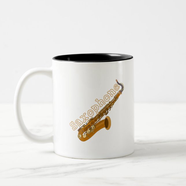 Saxophon Zweifarbige Tasse (Links)