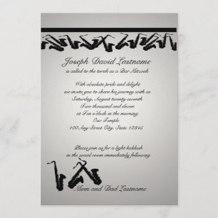 Saxophone Bar Mitzvah Invitation