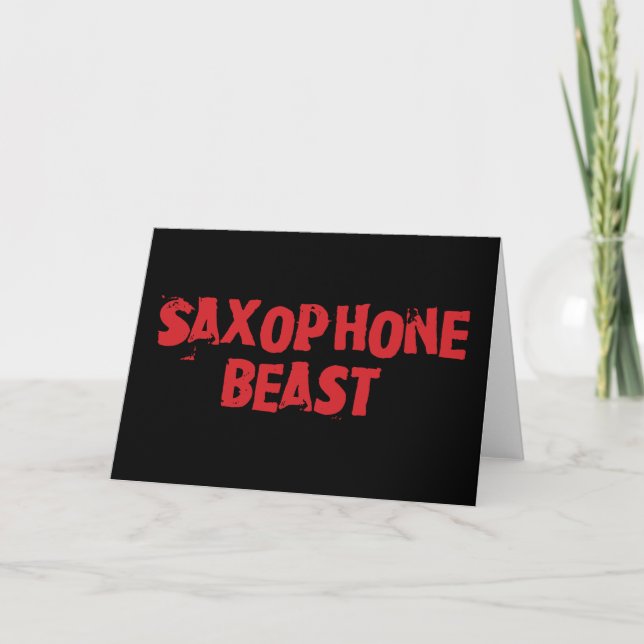 Saxophone Beast Grußkarte Karte (Vorderseite)